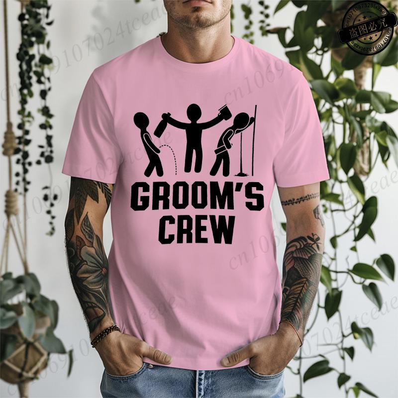 T-shirt for Unisex Funny Bachelor Party Groom's Crew Wedding Party Unisex's Gag Print T-Shirts Short Sleeve T-shirt Unisex's Tee Clothing