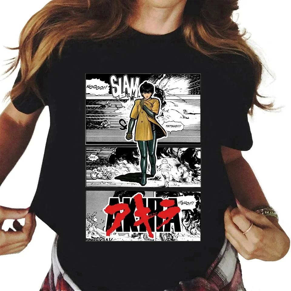 New Fashion Akira Anime Printed Cotton Women's Y2k T-shirt Casual Manga K Otomo Tokyo Short Sleeve Round Neck Plus Size T-shirt