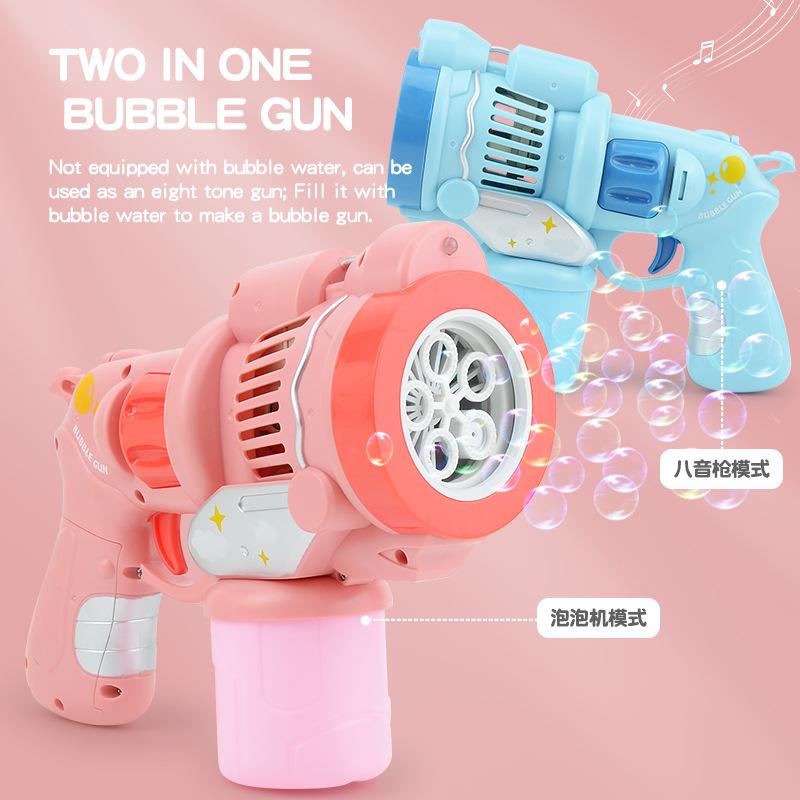 Multifunctional Light And Music Bubble Machine, Handheld Simulated Eight-Tone Model, Children'S Outdoor Bubble Blowing Toy