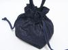 Hasegawa Lace Drawstring Bag with Handle, for Kimono and Yukata, Made In Japan (Navy)