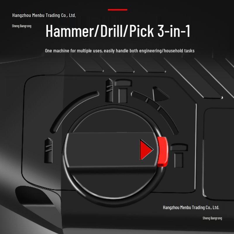 Multifunctional Lightweight High-Power Electric Hammer, Pick, and Drill for Household and Industrial Grade Concrete Impact.