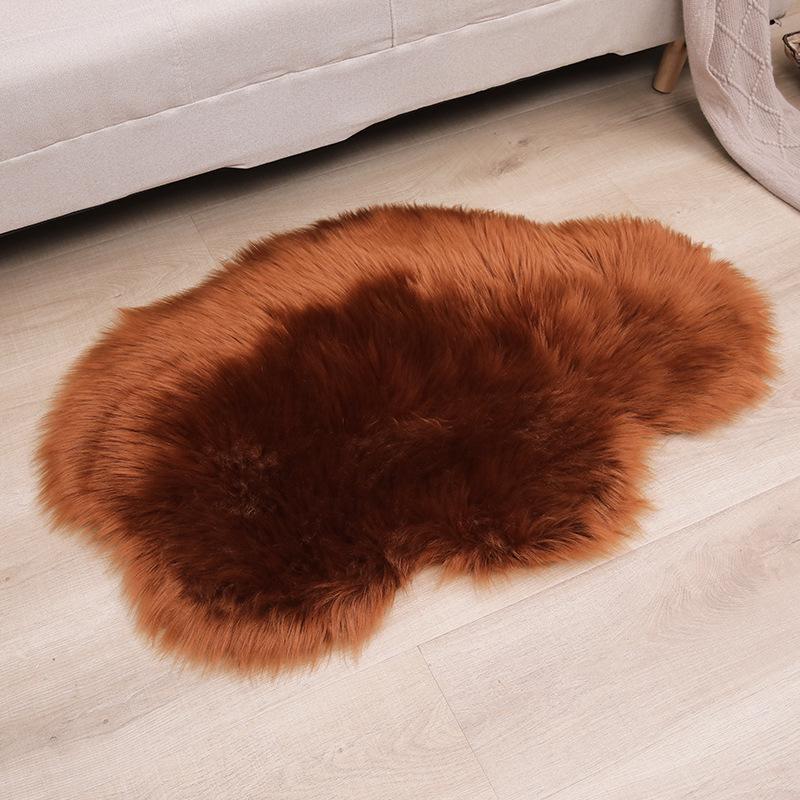 Oval Machine-Washable Imitation Wool Rug for Living Room and Bedroom 60x90 Cloud