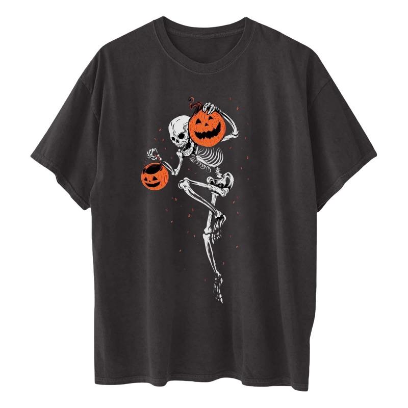 Halloween Men's and Women's Same Casual Fashion Simple T-shirt