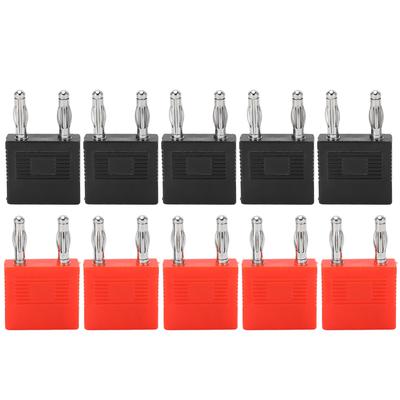 10Pcs Banana Dual Plug Strong Connectivity Good Electrical Conductivity Double Row 4mm 2 Way Banana