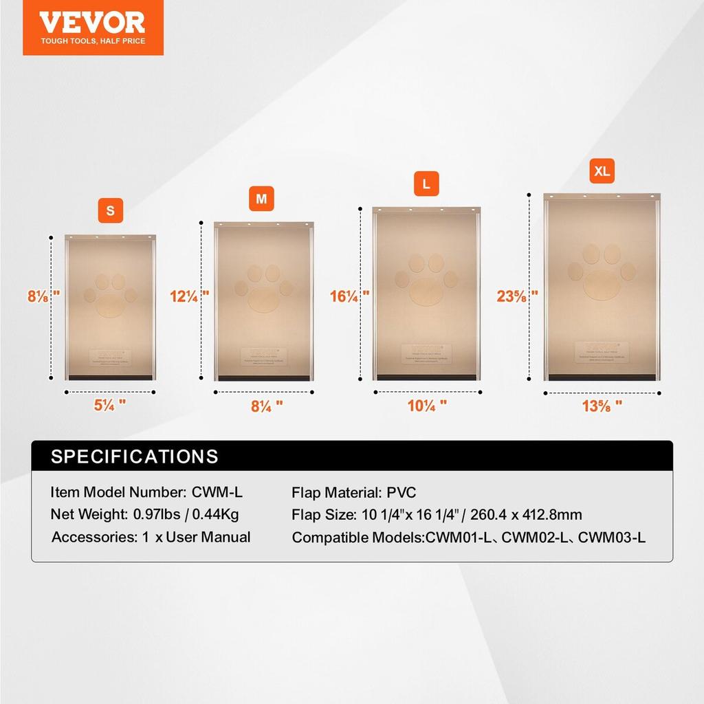 Pet Door Replacement Flap 10.25" X 16.25" Compatible with Pet Doors