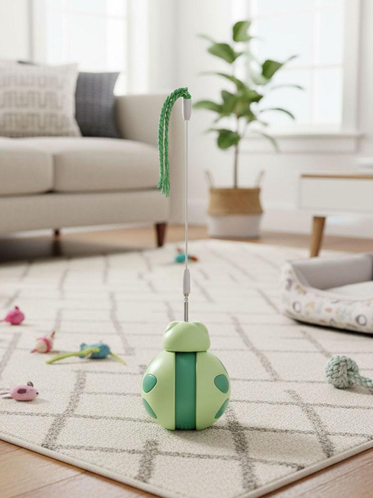 Interactive Cat Toy with Food Dispenser Leaky Food Container High-Bounce Cat Training Puzzle Toy for Kitten Small Adult Cat