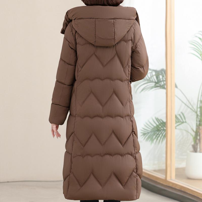 Mărimea Plus 2XL-6XL Casual de vârstă mijlocie Parka lungă de iarnă pentru femei Jachetă elegantă de damă cu glugă groasă îmbrăcăminte exterioară caldă Paltoane de iarnă