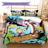 Calvin and Hobbes Pattern Bedding Quilt Set Quilt Cover Pillowcase Home Decoration Gift (1 * Duvet Cover + 2 * Pillowcase, Without Core)