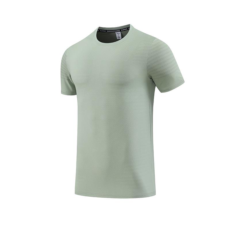 

Мужская летняя быстросохнущая дышащая футболка спортивного кроя с круглым вырезом из ледяного шелка XL армия зеленый