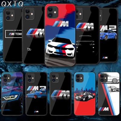 B M Lüks Almanya Araba logosu iPhone Samsung Galaxy Redmi Note S 17 16 15 14 13 20 24 25 54 Pro Max Ultra Fe için Temperli Cam Kılıf