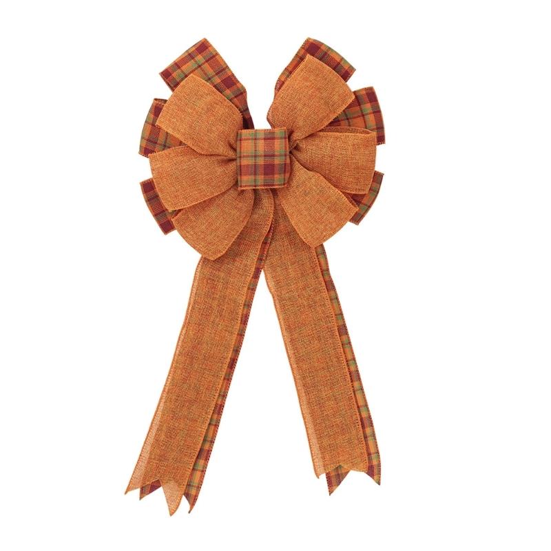 Decorative Bowknot Thanksgiving Door Wall Window Decoration Supplies Handmade Butterfly Knot Harvest Season Accessories