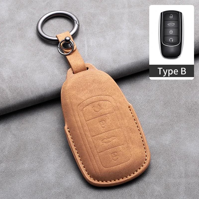 4 Button Leather Car Key Case Cover for Chery Omoda 5 2023 for Chery Tiggo 8 Pro Tiggo 7 Pro 8 PLUS Arrizo for Omoda S5 C5 Modod