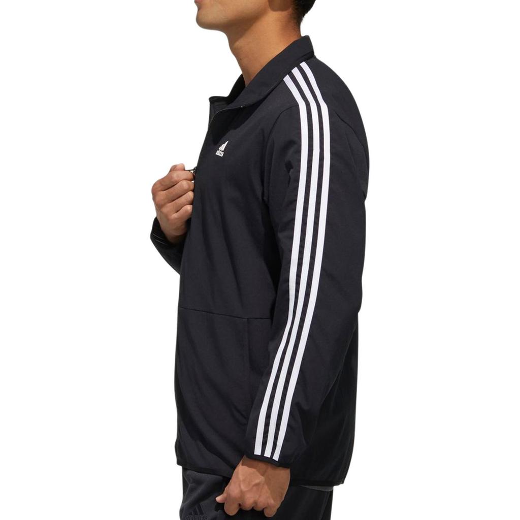 adidas Striped Colorblock Zip-Up Stand Collar Jacket Men Jackets Black TR30J1-BW