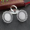 20mm 5 Stück Antik Versilbert Bronze Messing Verstellbare Ringfassungen Leer/Basis,Passend für 20mm Glas Cabochon,Knöpfe;Ringeinfassungen