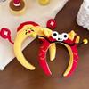 Cartoon Funny Hair Hoop God of Wealth Face Washing Hair Hoop New Year Plush Headband  Children