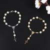 Rosary Finger Baptism Rosaries White Rose Bracelet for Baptism Favor Christening