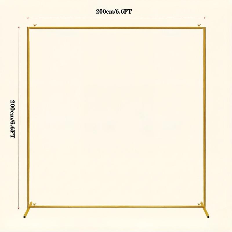 Gold Square Metal Balloon Arch Stand, Backdrop Frame for Wedding & Party Decor M