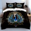 Peacock Design Decorative 3-Piece Set Soft Comfortable Duvet Cover Bedding Set Included 1*Duvet Cover & 2*Pillowcases, Gift