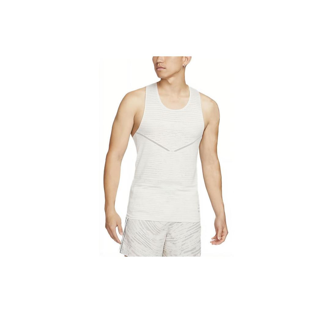 Nike Run Division Pinnacle Breathable Quick-Drying Solid Running Tank Top Men Tops White DM4776-072