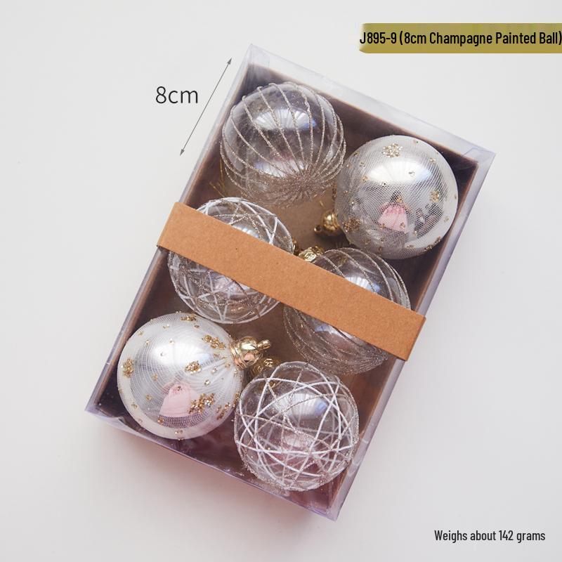 42pcs Electroplated Shiny Christmas Tree Baubles - Creative Hanging Ornaments for Festive Decoration