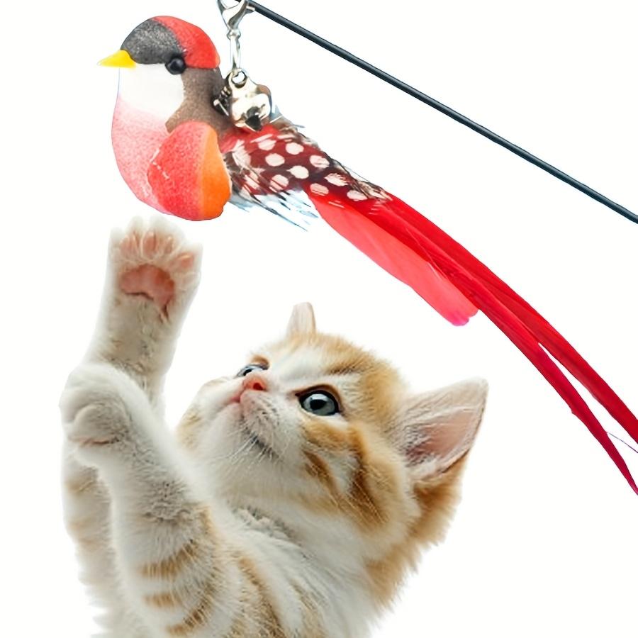 Interactive Teaser with Strong Suction Cup Base Bell & Detachable Bird Toy