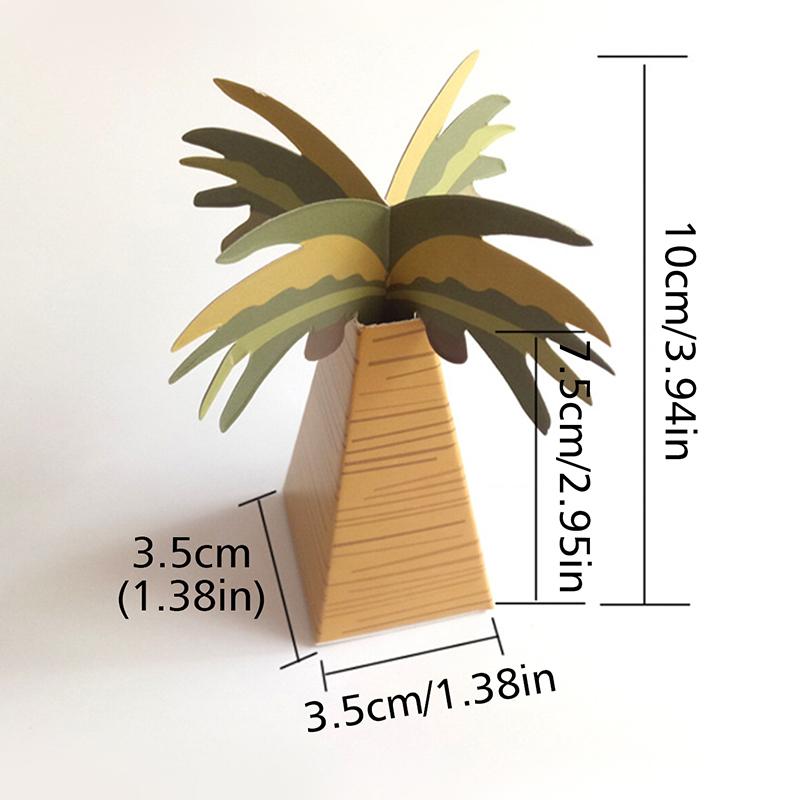 10Pcs Coconut Tree Carton Marriage Palm Tree Carton Party Paper Box Wedding Paper Carton Eco-Friendly Candy Wrapping Box
