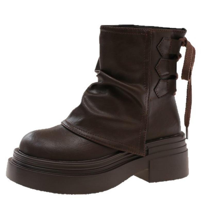 Thick-soled Western Jeans Tube Boots Women's Pile Martin Boots Thin Breathable Summer and Autumn New Short Boots