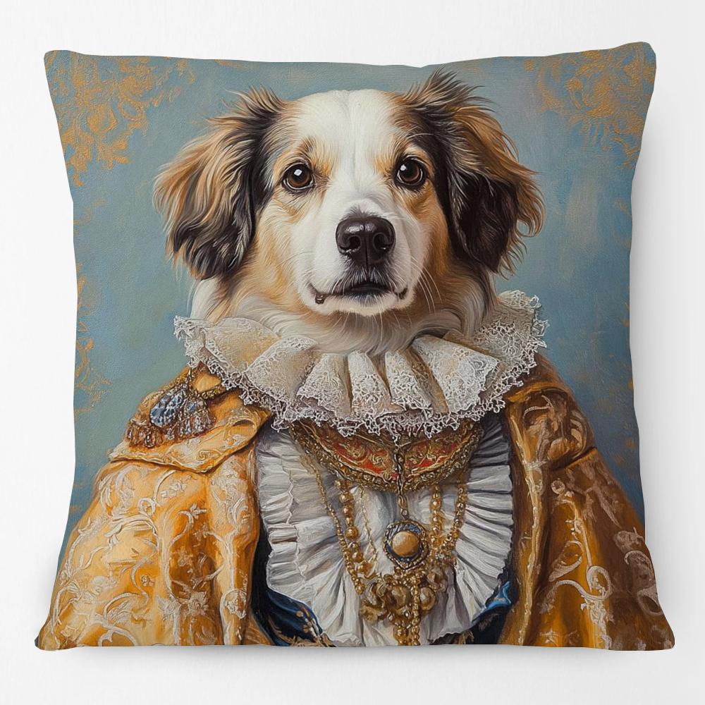 European Vintage Retro Royal Dogs Cats Pets Doodle Print Decorative Sofa Throw Pillow Case Cushion Cover