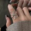 Checkered Ring For Men Retro Hip Hop Dropping Glue Copper Color Open Finger Ring Punk Student Jewelry Accessories Gifts