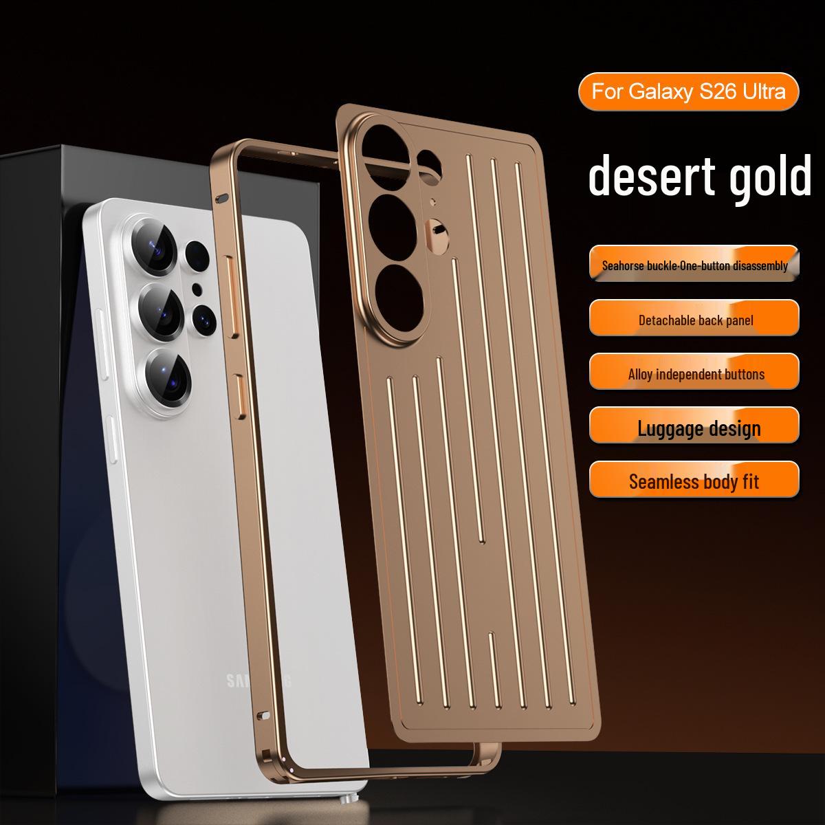 

Aluminum Alloy Ultra-Minimalist Heat-Dissipating Protective Case for Samsung S26 Ultra - Drop-Proof Suitcase Design S26Ultra