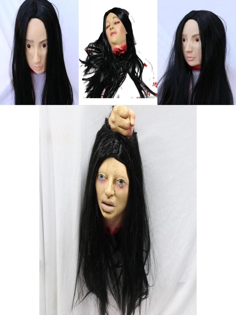 Halloween Ghost House Prop With Long Hair Girl Head For Spooky Decorations