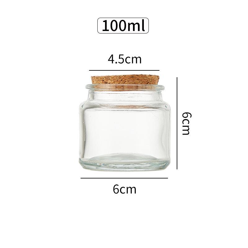 Mini Glass Aroma Candle Holder with Wooden Stopper, Available in 100ml & 200ml, Tea-Colored