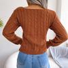 Autumn Winter Women's Sweater Tops Women Female Woman Clothing Basic Sexy Cross V-neck Long Sleeve Cropped Sweater