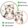 Cute Cat Window Cling, Cartoon Kitten Butterfly Decals, Reusable Watercolor Animal Static Glass Sticker for Kids Room Bathroom Decor