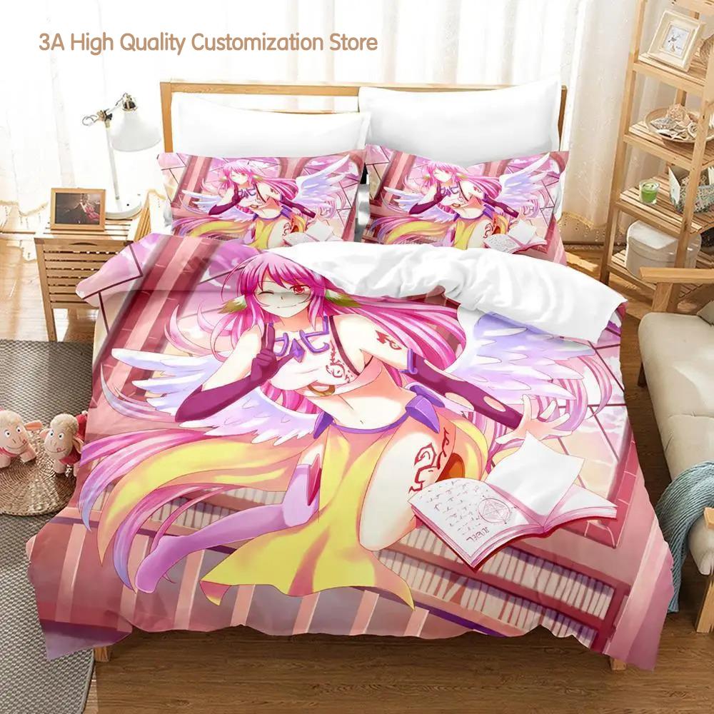 Comforter No Game No Life Bedding Set Cartoon Anime Three-Piece Set Adult Boys Bedroom S 3D Kawaii Girl