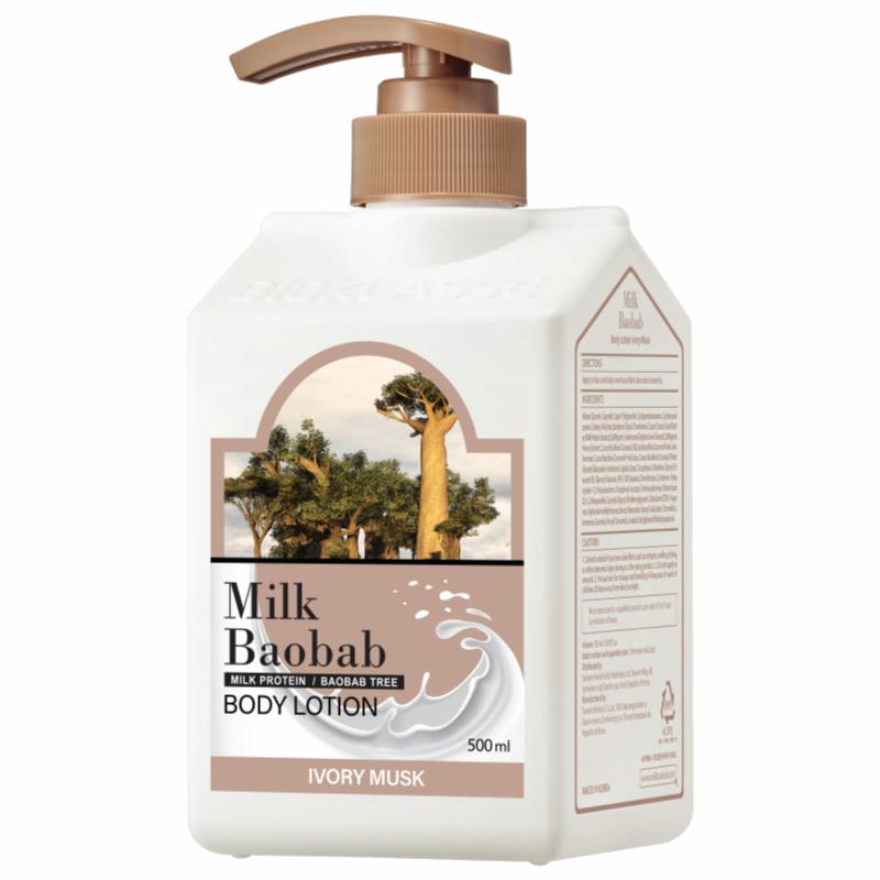 Milk Baobab Body Lotion 500ml/Body Wash 1000ml, White Soap Ivory Musk White Musk Baby Powder Damask Rose Flora Bouquet Lime and Basil Lavender Garden