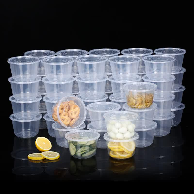 Meiliya CH-500 Disposable Round Takeaway Food Containers 500ml (15 Sets)
