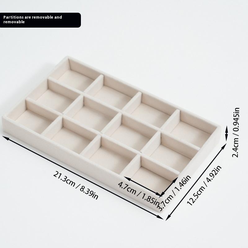 Sametová šperkovnice Náušnice Náhrdelník Prsten Náramek Stojan na vystavení šperků Zlatý podnos na šperky