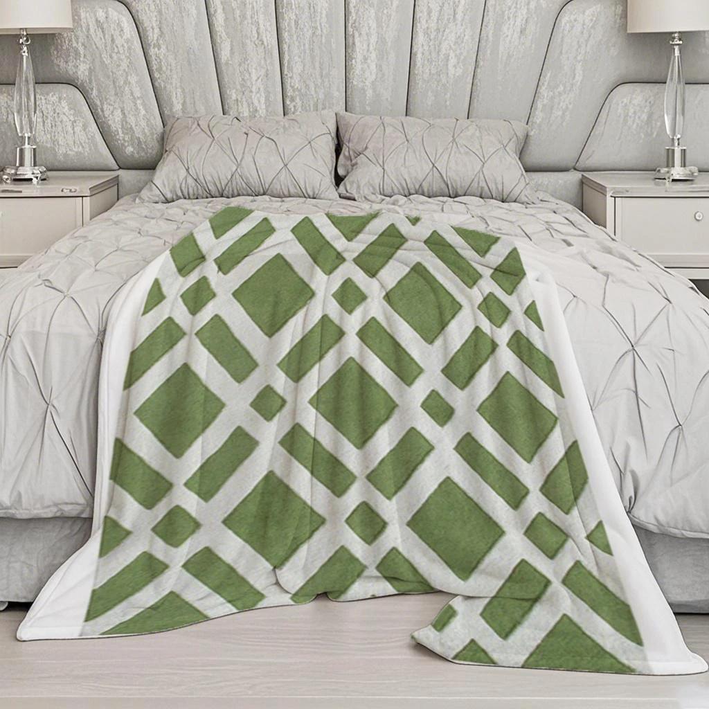 Geometric Pattern Blanket Microfiber Flannel Cover Blanket Bedroom Living Room Sofa Soft And Comfortable Home Decoration