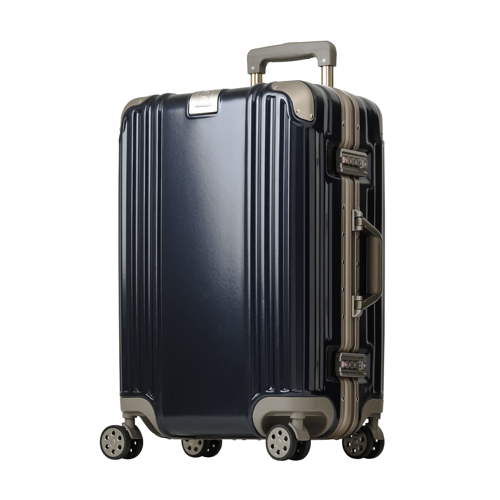 

Suitcase Shockproof Aluminum Frame Carry Case S Size Quiet Double Casters TSA Lock Carry Bag Business Travel [Legend Walker] Carry-on (1-3