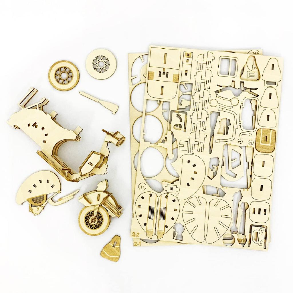 Scooter A Wooden 3D Puzzle DIY Craft Kit That Can Be Enjoyed by Elementary School Children To Adults An Educational Toy for Boys and Girls Also
