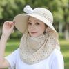 With Neck Flap Electric Fan Bucket Hat Full Face Cover Women Sun Hat Tea Picking Hat  Hiking