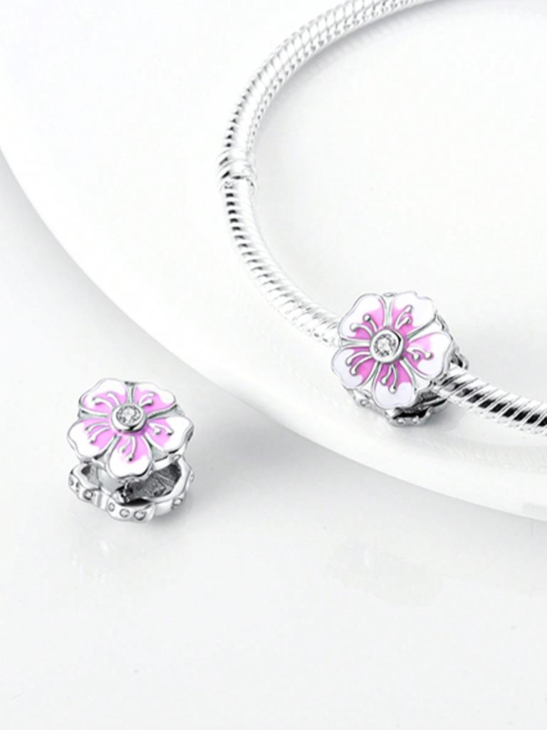 Charms Plata Copper Colors Spring Sunflowers Cherry Blossoms Beads Pendant For Original Bracelet For Women Diy Jewelry Love Gift