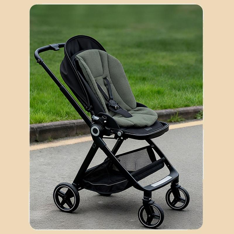 Reversible Baby Strollers Cushion Breathable Cotton Polyester Blend Ergonomic Support For Infant Carriage Accessories
