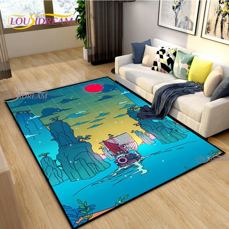 Japanese Anime Night Scene Rugs Child Game Floor Mat Alfombra Cartoon Carpets Modern Home Living Room Decor Washable Floor Rug