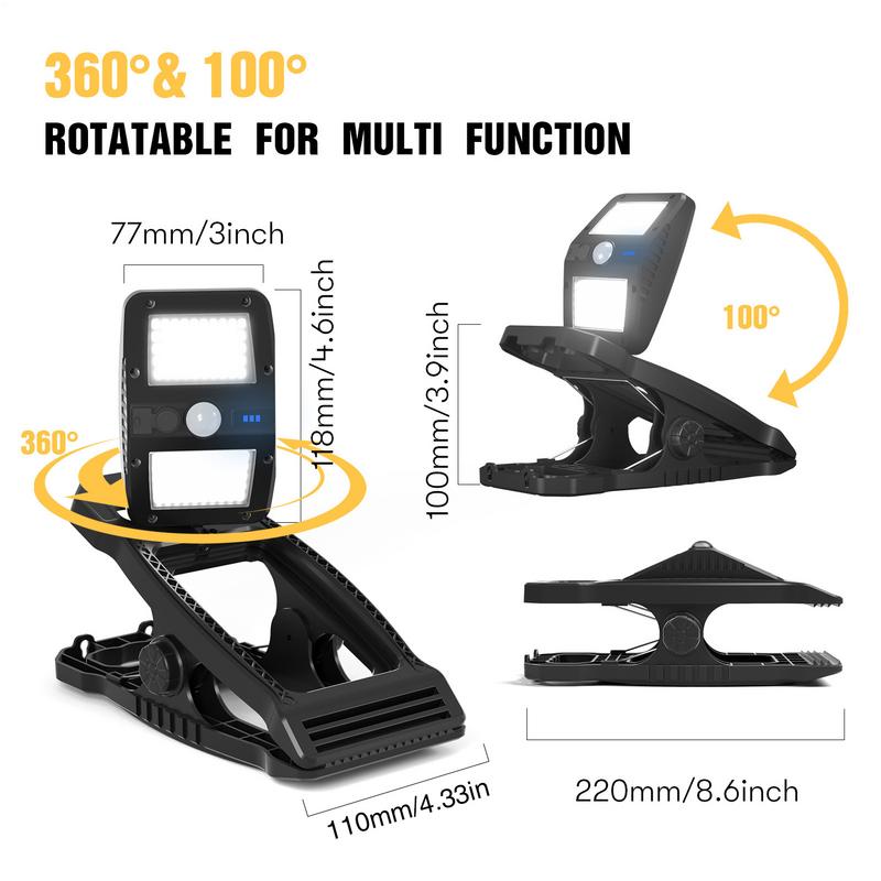 Motion Sensor Solar Outdoor Lights 360 Degree Rotatable Solar Security Light IP65 Waterproof Motion Sensor Clip Lamp For Porch