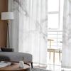 Luxury Tulle Curtains Marble Agate Summer Living Room Kitchen Chiffon Curtain Youth Bedroom Sheer Floor Valance Curtain