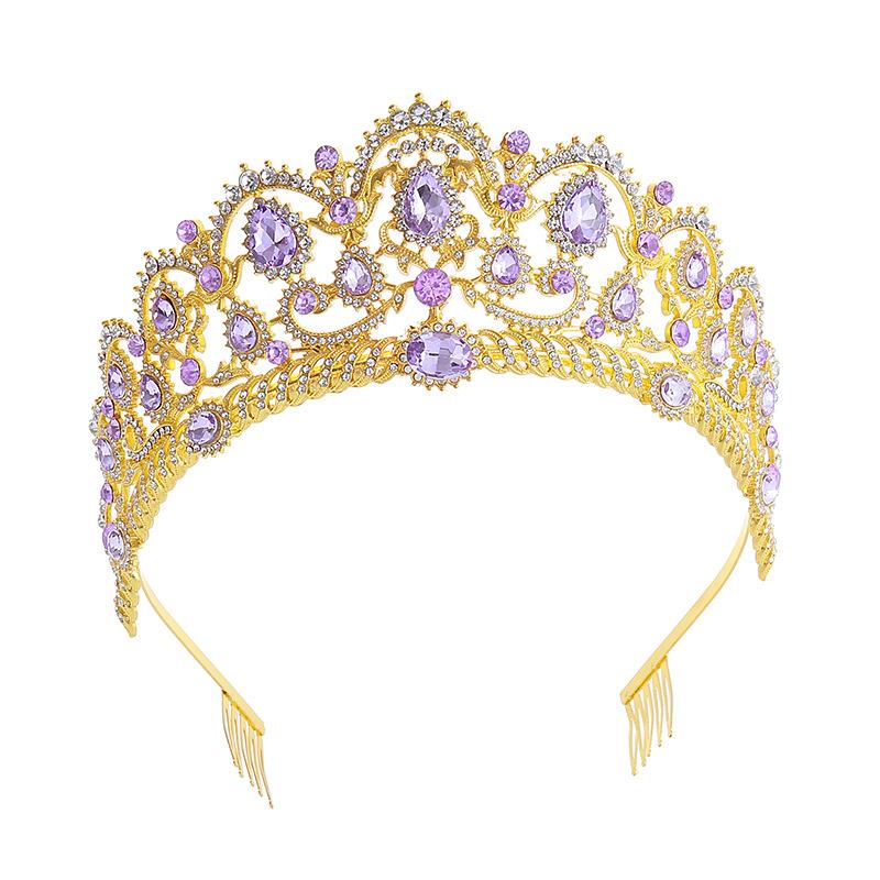 

Свадебная корона из сплава со стразами, головной убор для выпускного бала, свадебная хрустальная корона, противоскользящий гребень, головной убор, новый