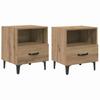 Nightstand Set of 2 Artisan Oak Finish 40 X 35 X 47.5 Cm Particleboard