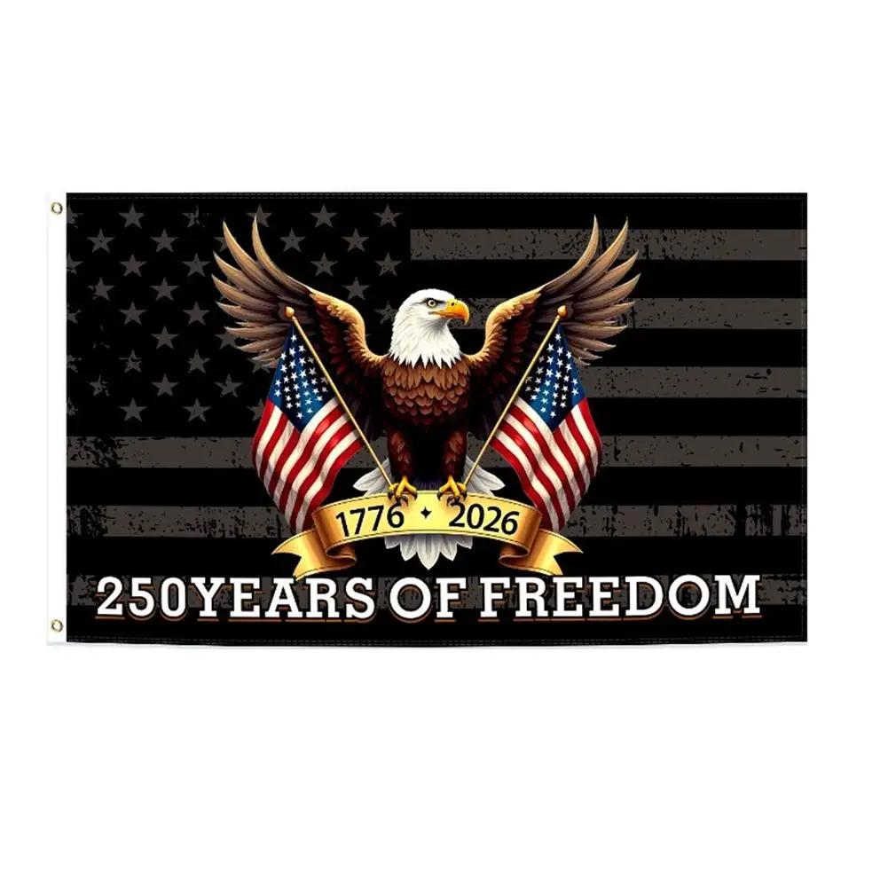 

US 250th Anniversary Flag 3x5 Ft Double Sided 1776-2026 Patriotic Eagle Flag All-Weather Outdoor Banner For 250 Years Freed M7S3